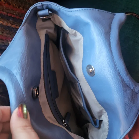 INC Blue Leather Purse - Picture 5 of 10